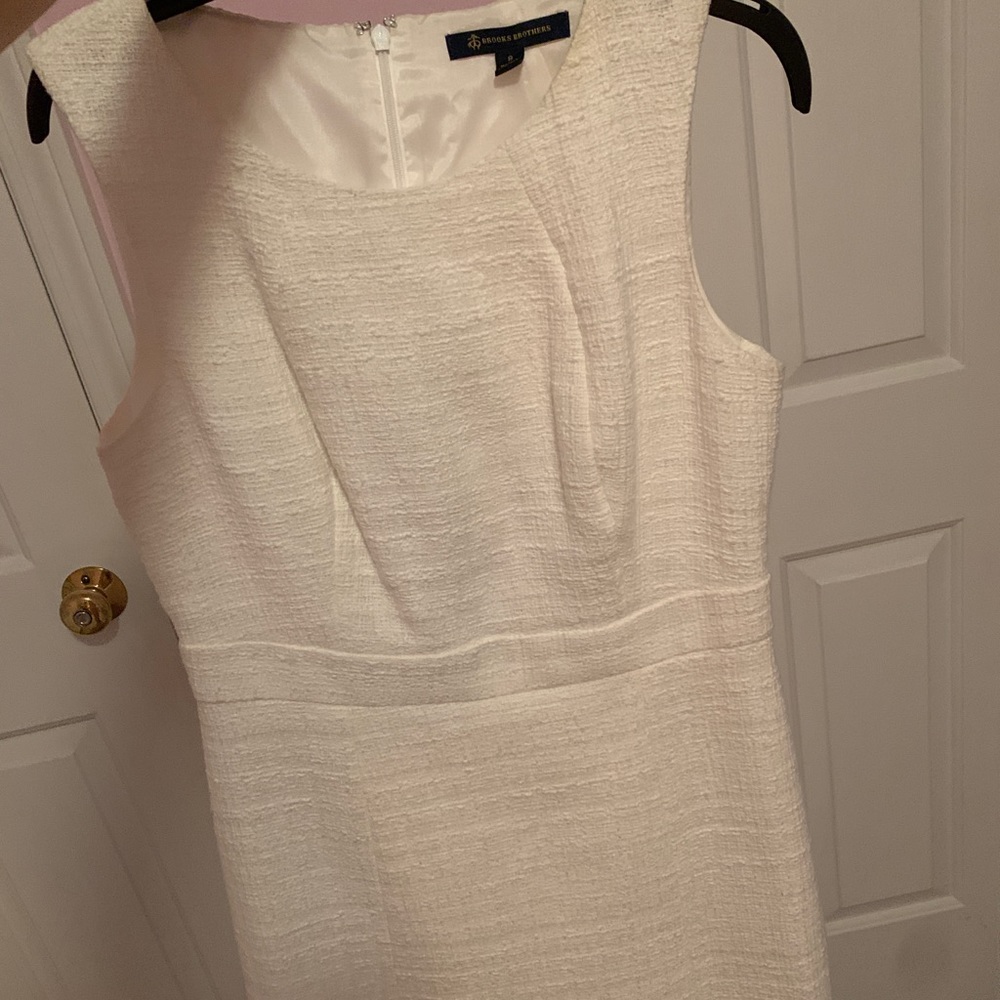 White tweed sheath dress